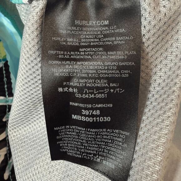 Hurley Men's Cannonball Volley Hybrid Board Shorts Blue Green Black Size Medium - Picture 4 of 8